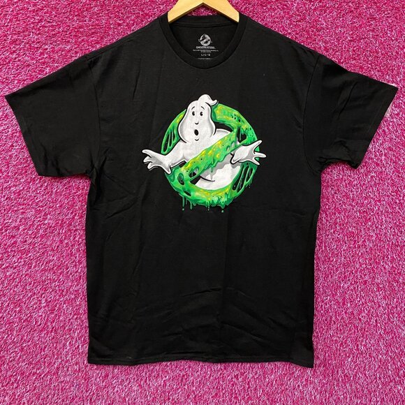 Ghostbusters Slimer Anti Ghost Logo Movie Promo T-Shirt L - Picture 1 of 4